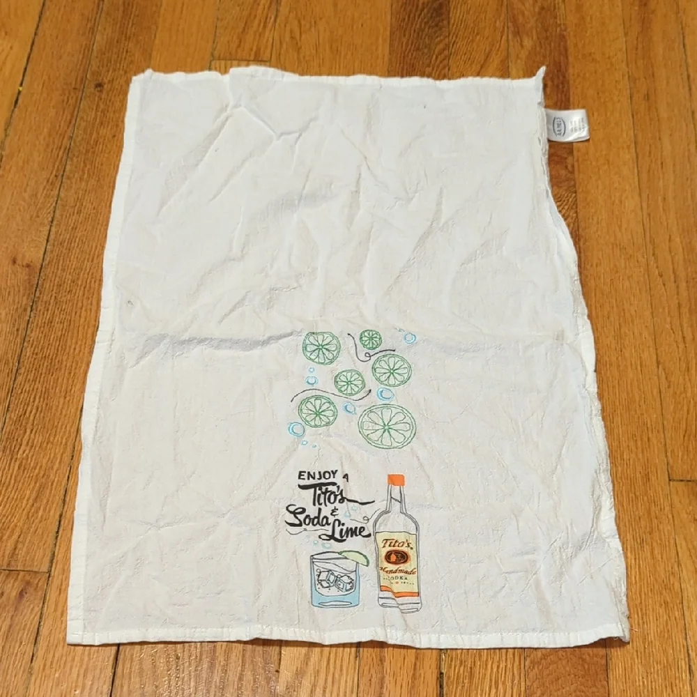 White Tito's Vodka Tea Towel